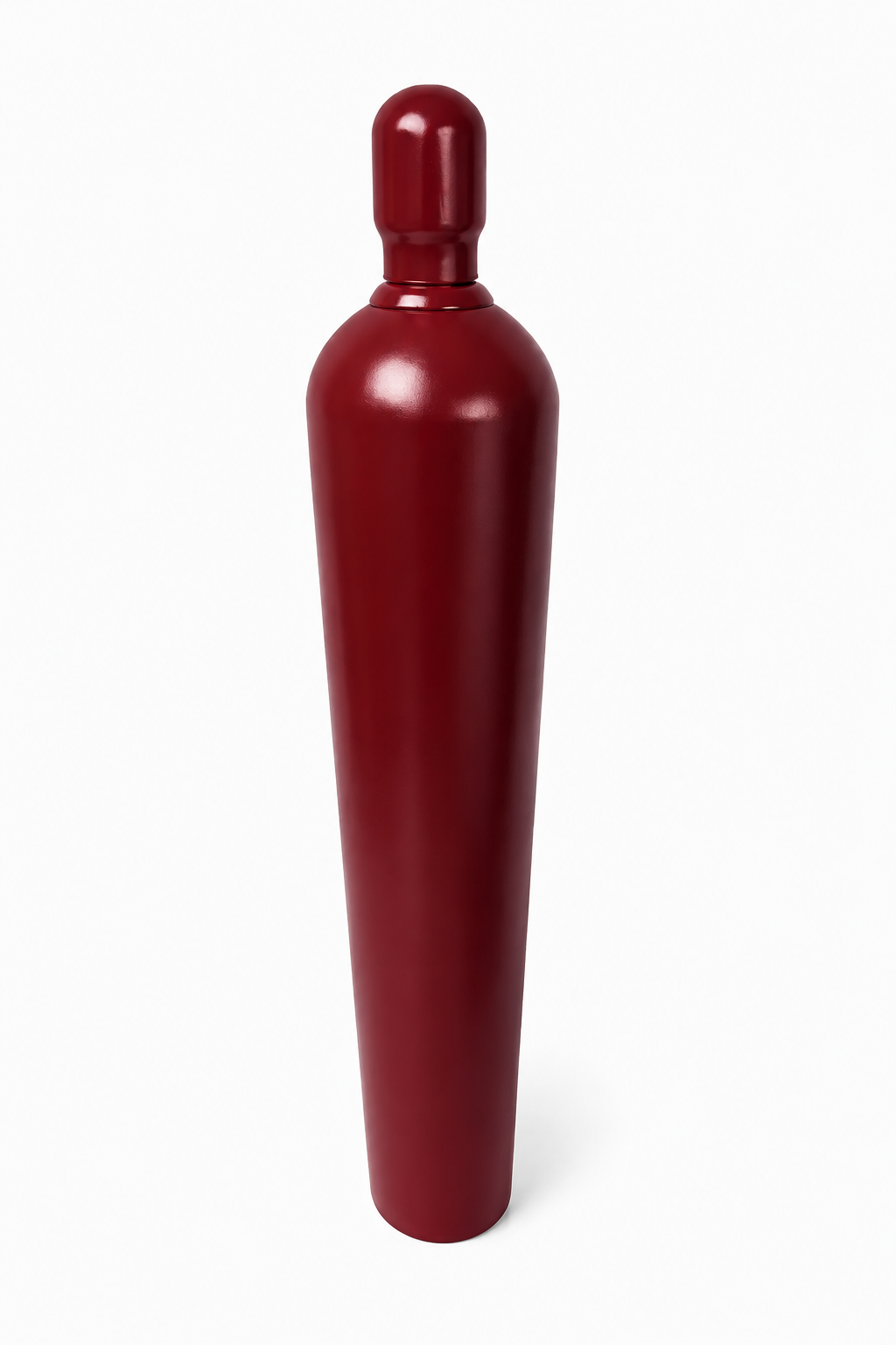 Red industrial high-pressure gas cylinder for argon, CO2, or specialty gas delivery in Tulsa, Oklahoma